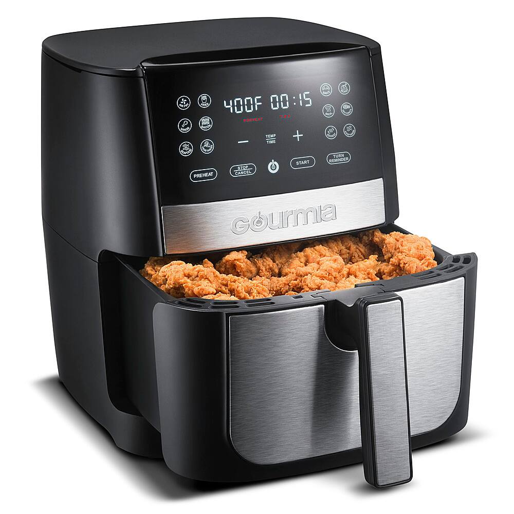 Gourmia - 8 Qt Digital Air Fryer with FryForce 360 and Guided Cooking, 12 One-Touch Cooking Functions - Black - Image 4