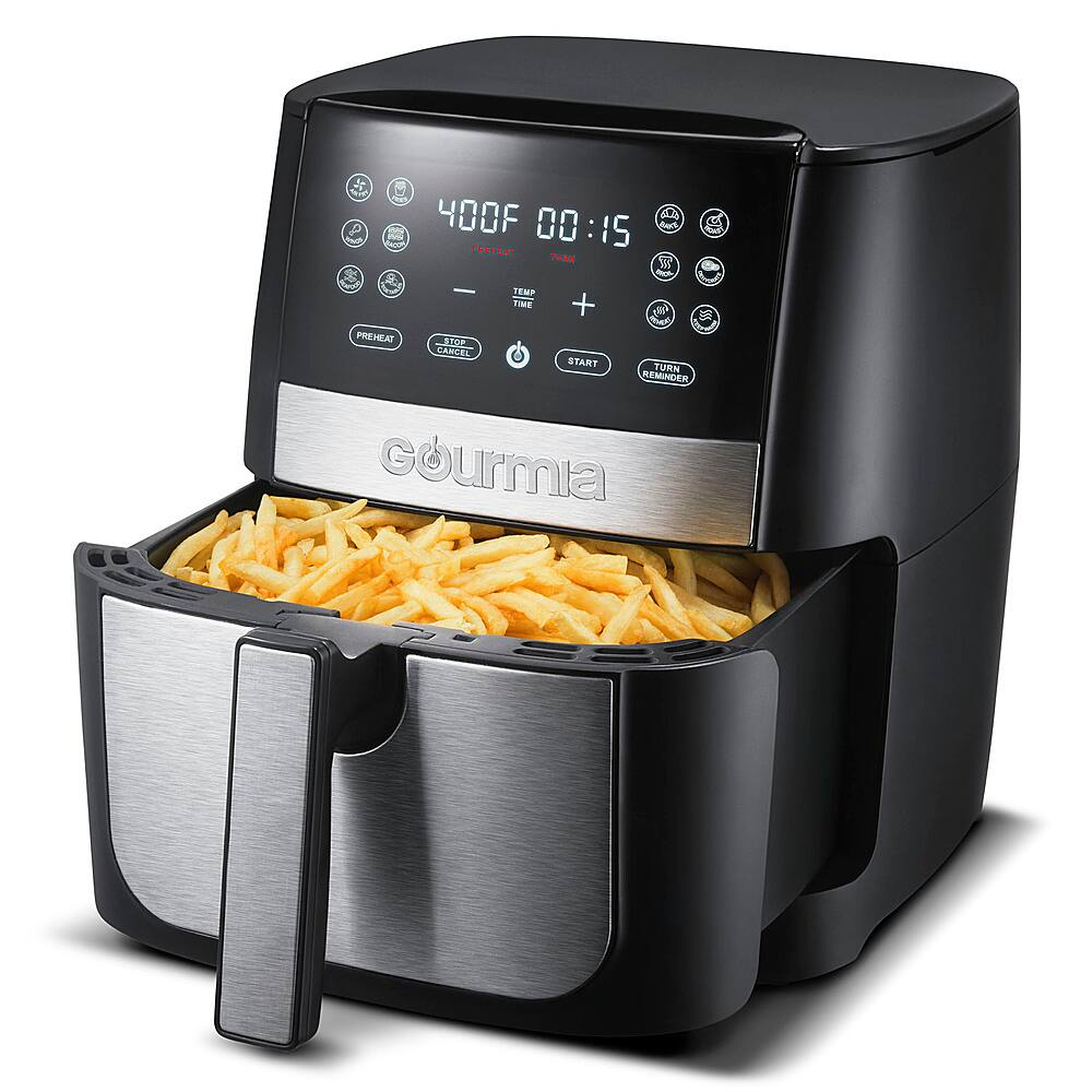 Gourmia - 8 Qt Digital Air Fryer with FryForce 360 and Guided Cooking, 12 One-Touch Cooking Functions - Black - Image 3
