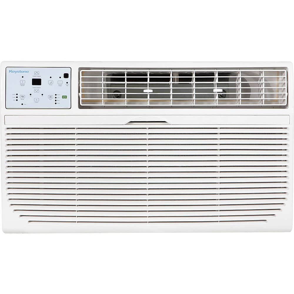 Keystone - 350 Sq. Ft. 8,000 BTU 115V Through-the-Wall Air Conditioner with Follow Me LCD Remote Control - White