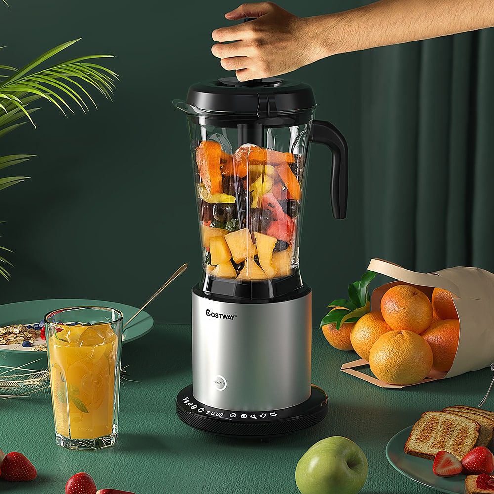 Costway - 1500W Countertop Blender Smoothie Maker High Power Blender w/ 10 Speeds - Black/Silver - Image 3