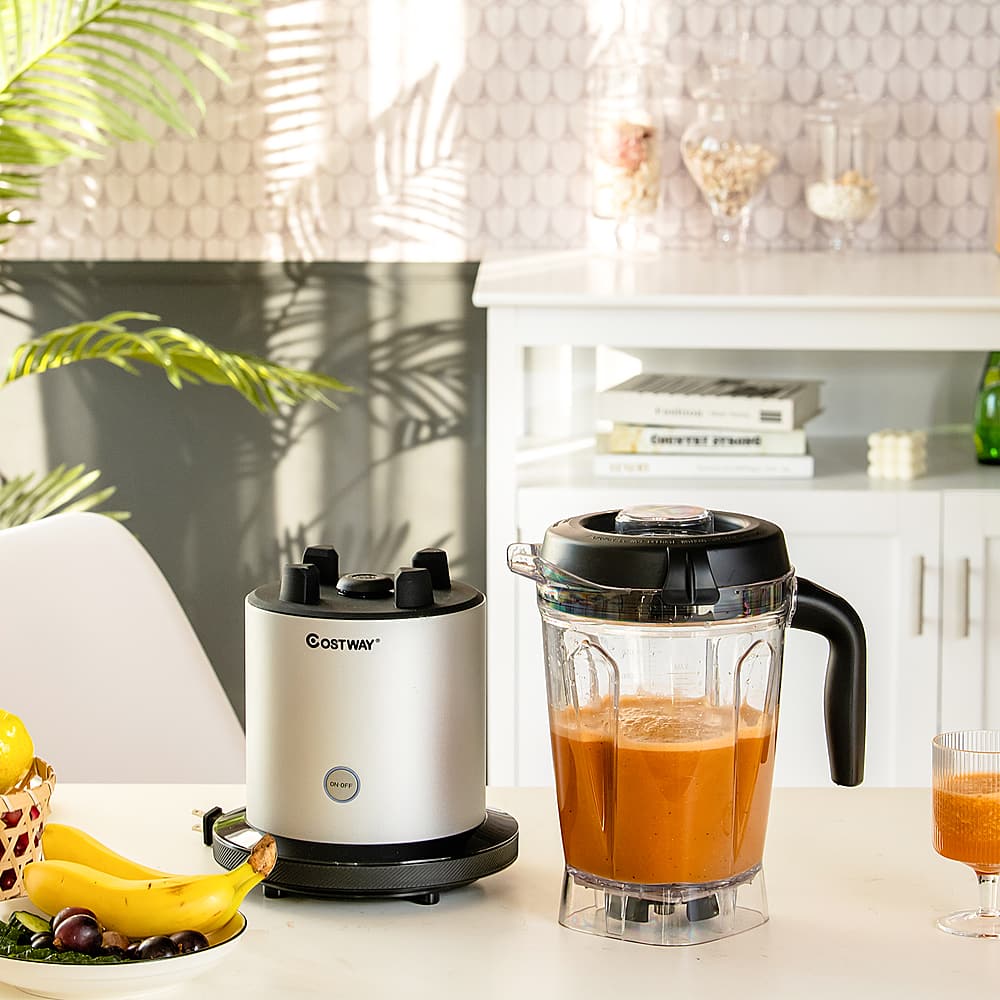 Costway - 1500W Countertop Blender Smoothie Maker High Power Blender w/ 10 Speeds - Black/Silver - Image 4