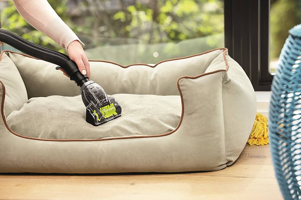 BISSELL - CleanView Upright Vacuum - Molded Silver, Cobalt Blue/Elelectric Green - Image 3