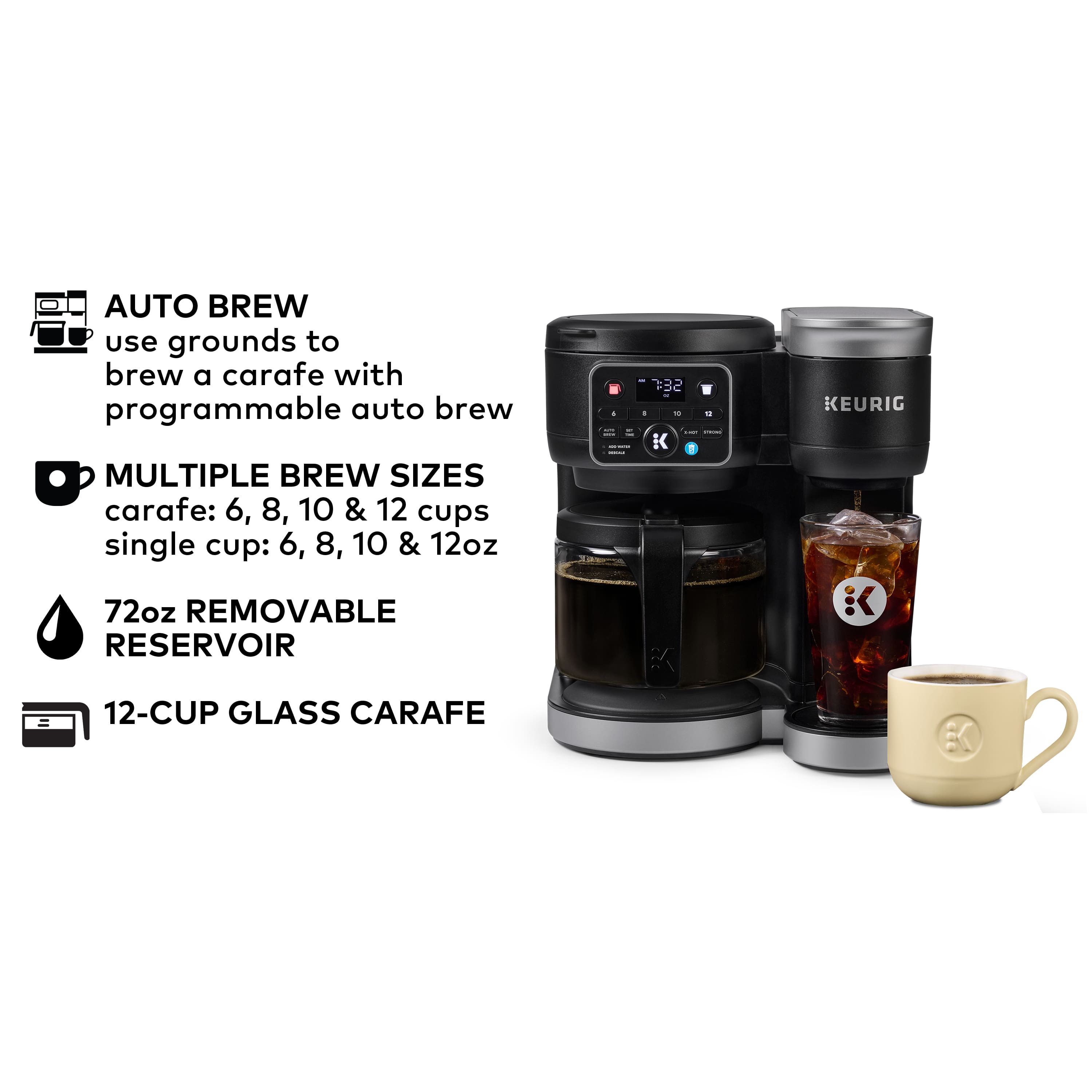 Keurig - K-Duo Single Serve & Carafe Coffee Maker - Black - Image 8
