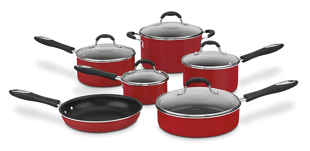 Cuisinart - Advantage 11-Piece Cookware Set - Red - Image 2