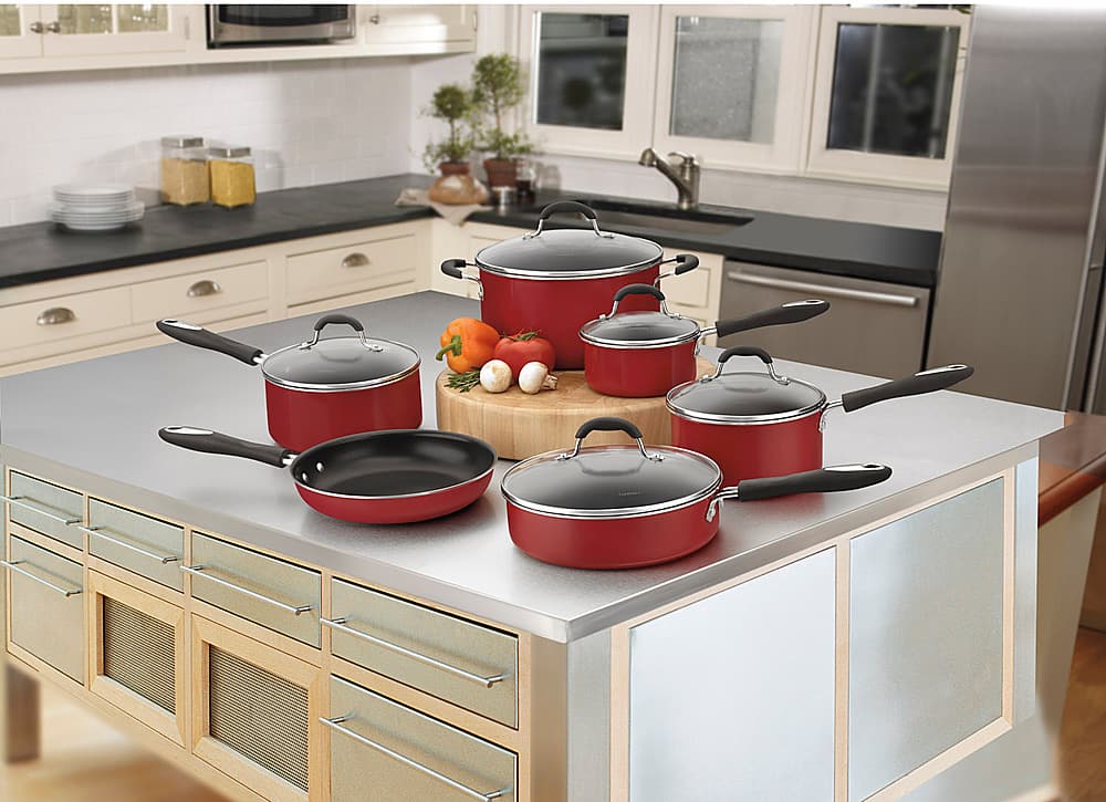 Cuisinart - Advantage 11-Piece Cookware Set - Red - Image 3