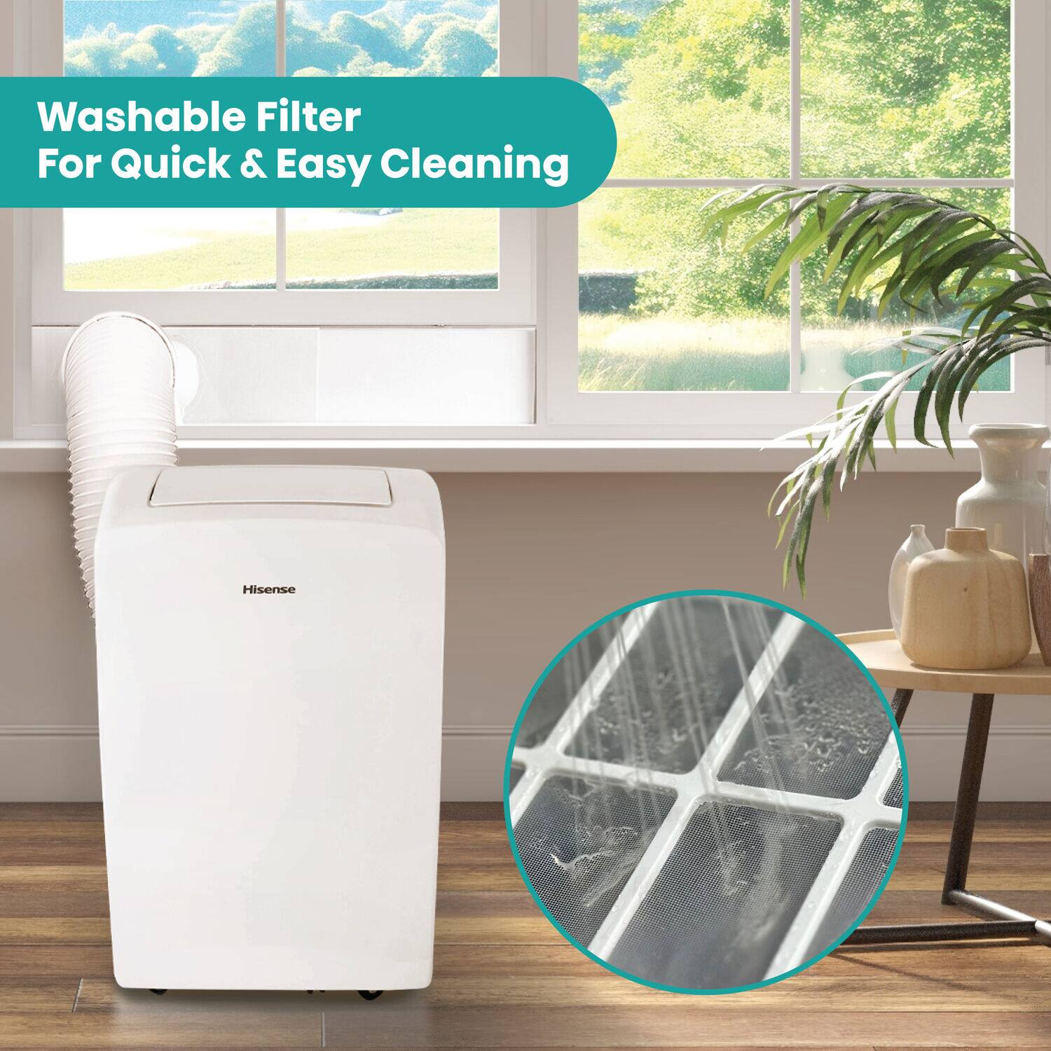 Hisense - 8,000 BTU Smart Portable Air Conditioner with Wi-fi and Remote Control - White - Image 4