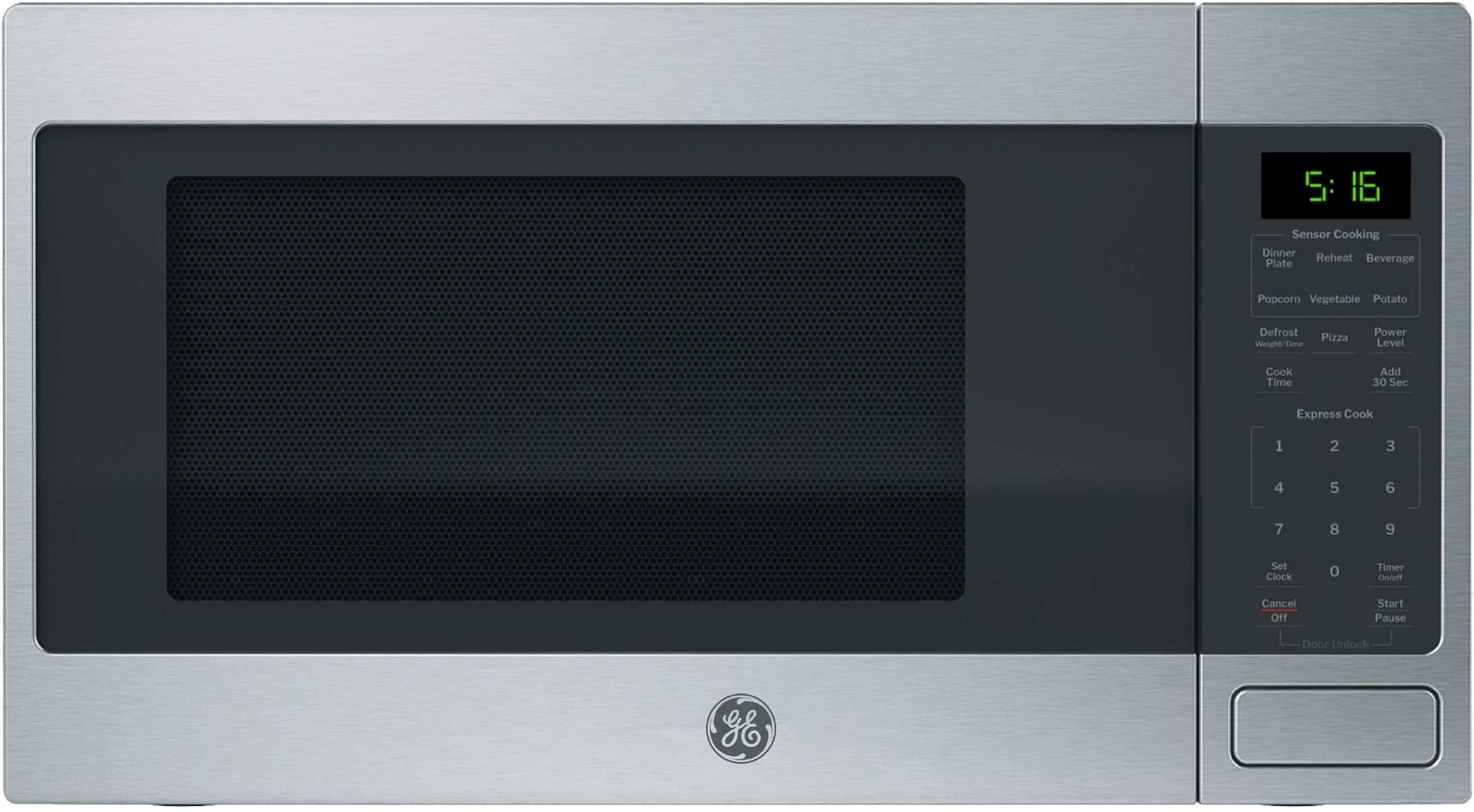 GE - 1.6 Cu. Ft. Countertop Microwave with Sensor Cooking and Defrost - Stainless Steel