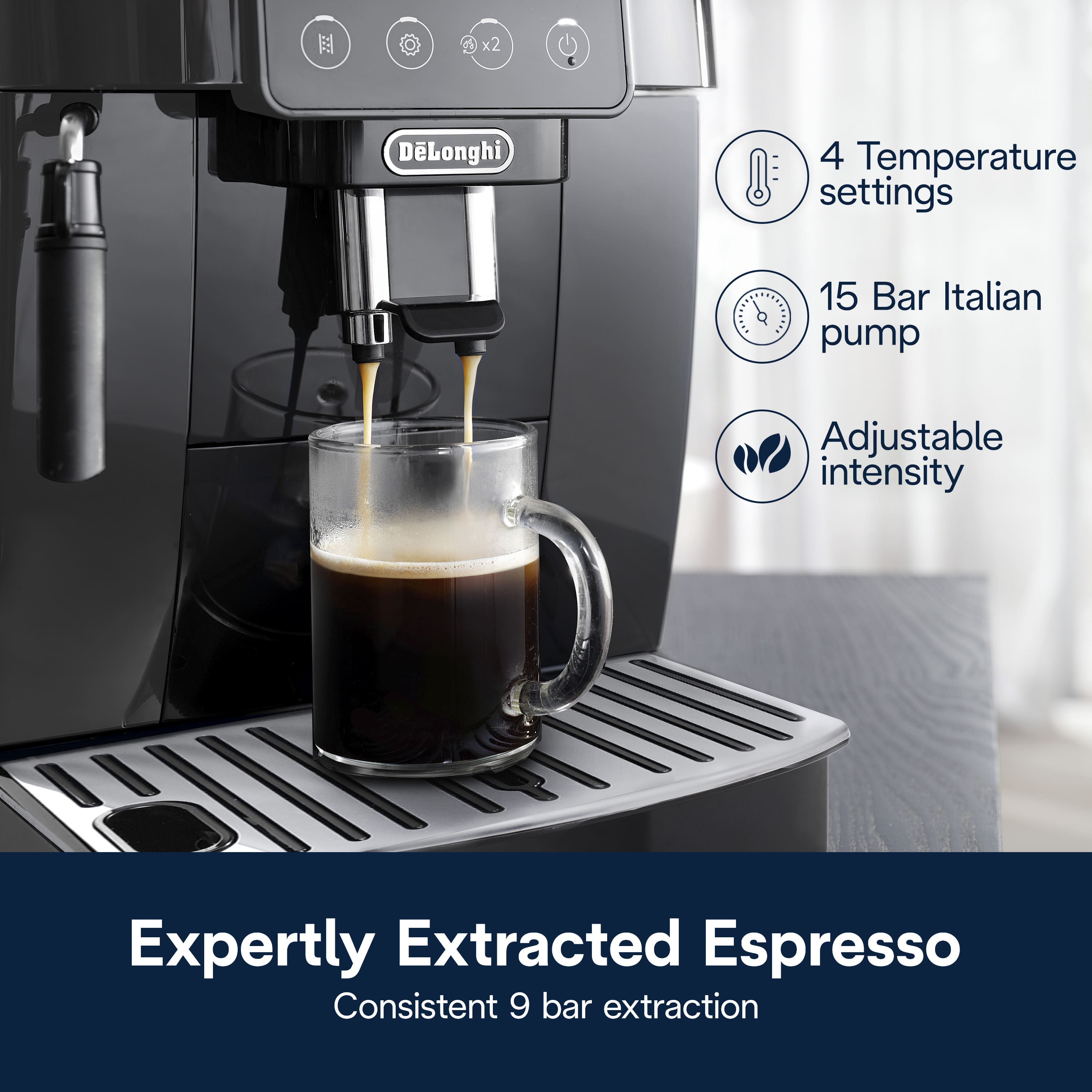 De'Longhi - Magnifica Start Automatic Coffee & Espresso Machine with Milk Frother for Hot & Iced Lattes, Coffee, & More ECAM22022B - Black - Image 4