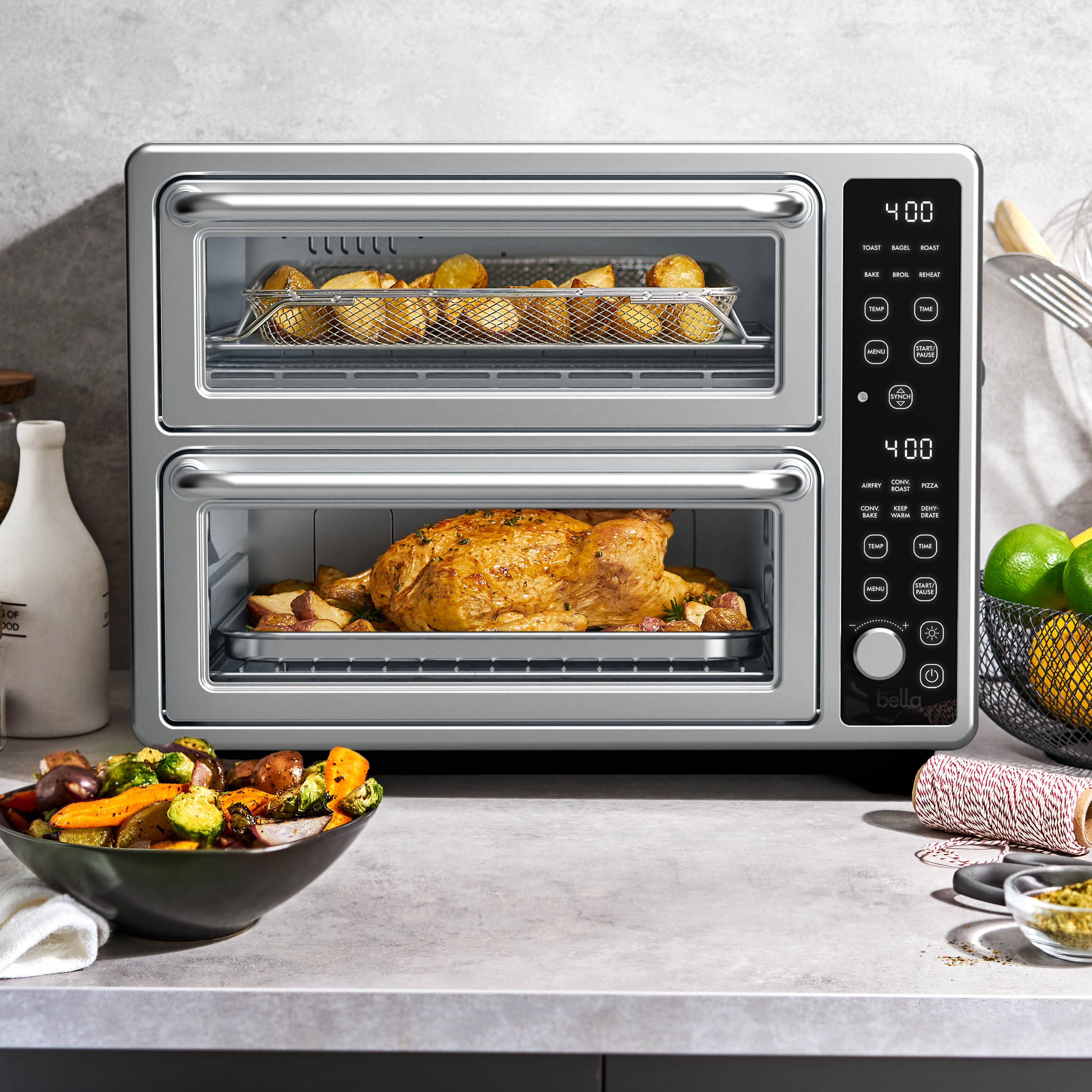 bella PRO - DoubleUp Oven with Probe Thermometer - Stainless Steel - Image 3
